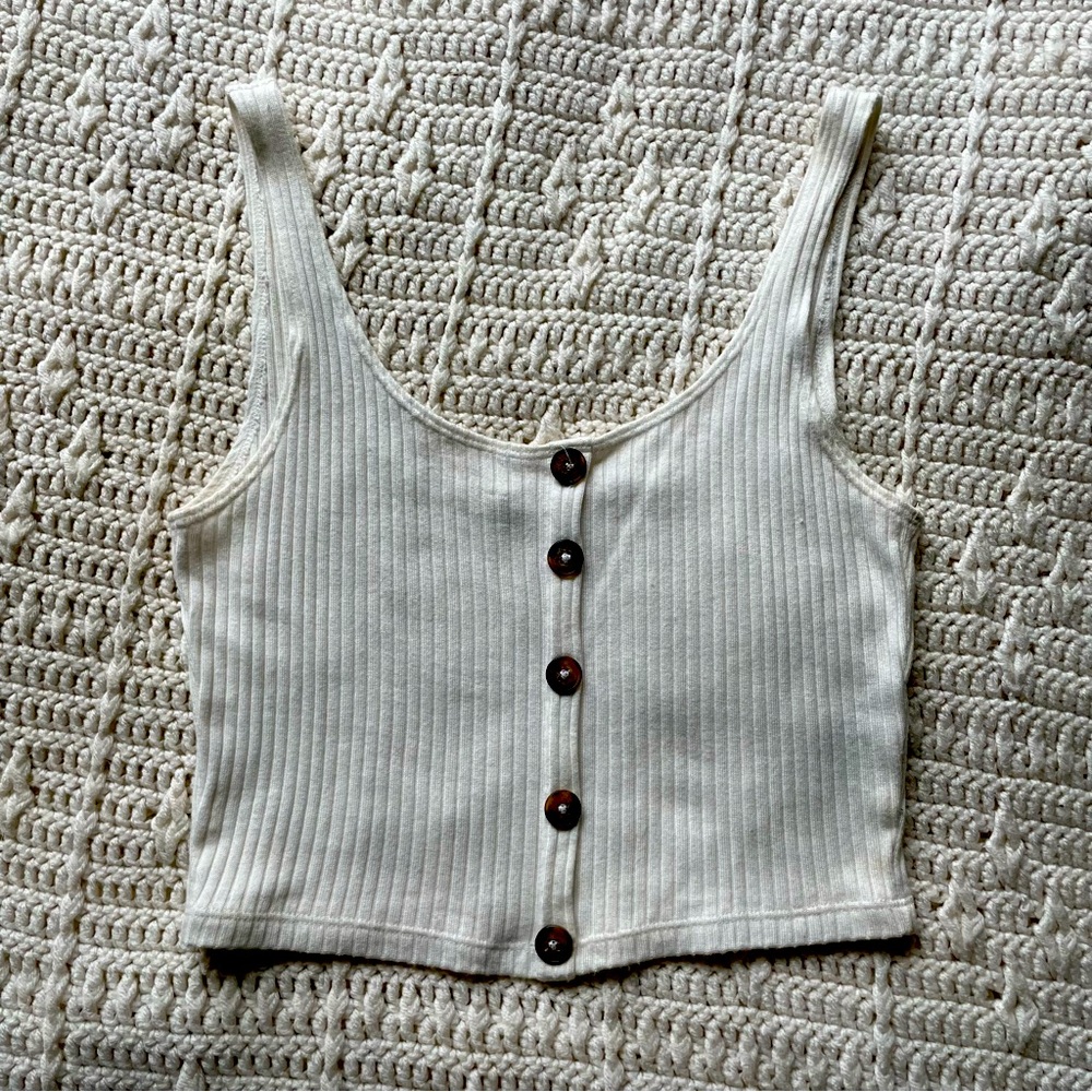 Reformation off white crop tank m